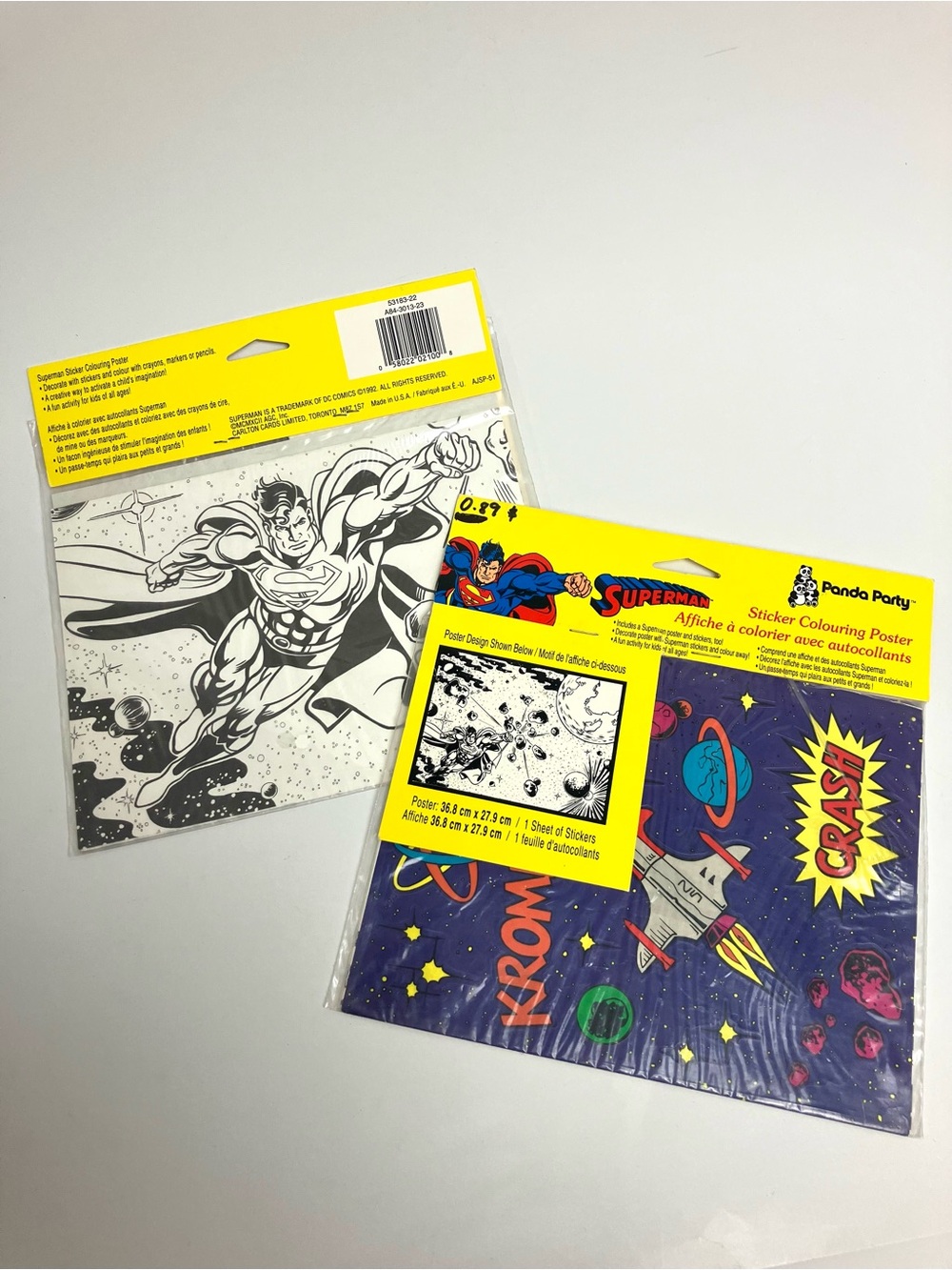 Vintage Superman Sticker Colouring Poster 1992 DC Comics 90s Stickers Nostalgia